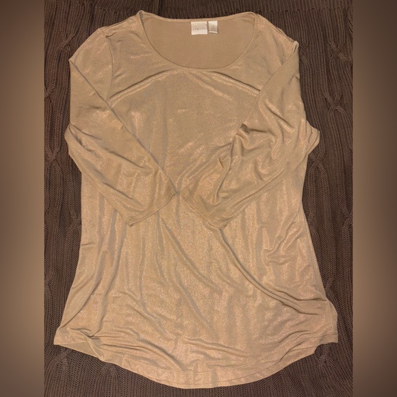 Chico’s shimmer gold top - Picture 1 of 3
